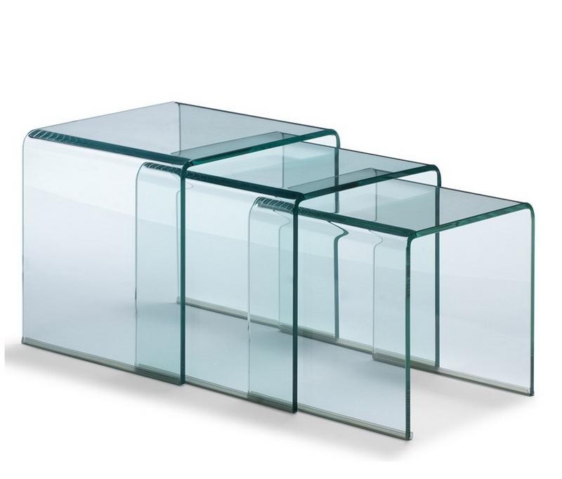 Itamoby Trittico Nest tavolini trasparenti 34x34x34-38x38x38-42x42x42 In Saldo