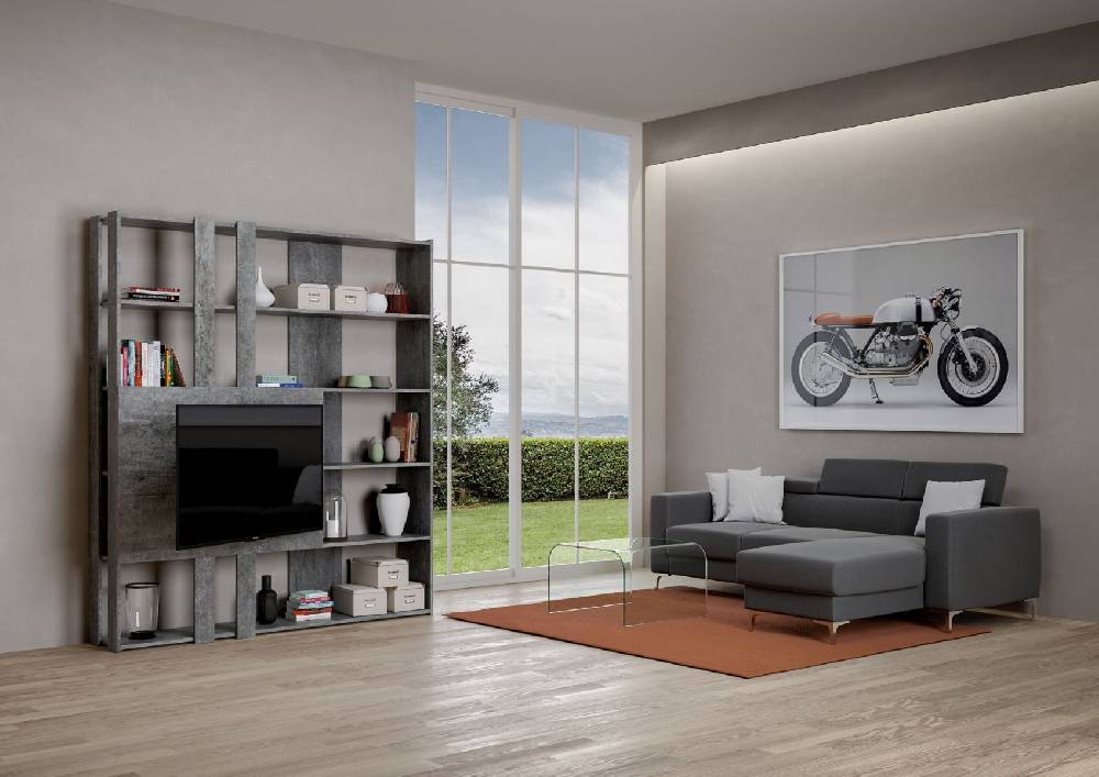 Itamoby Composizione M Kato 6R 2 fianchi 2 fasce lunghe 2 fasce corte 2 fasce medie pannello TV CM Affare Del Giorno