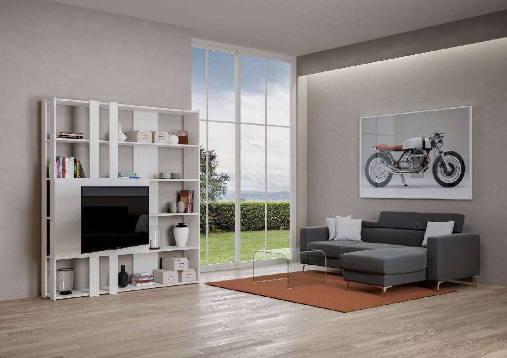 Itamoby Composizione M Kato 6R 2 fianchi 2 fasce lunghe 2 fasce corte 2 fasce medie pannello TV BF Prezzo Ridotto