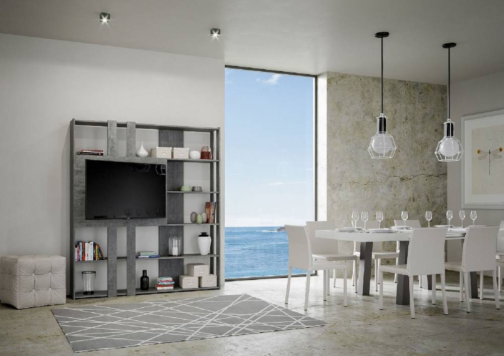 Itamoby Composizione L Kato 6R 2 fianchi 2 fasce lunghe 2 fasce corte 2 fasce medie pannello TV CM Convenienza