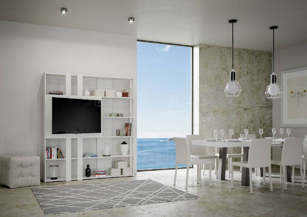 Itamoby Composizione L Kato 6R 2 fianchi 2 fasce lunghe 2 fasce corte 2 fasce medie pannello TV BF Novità