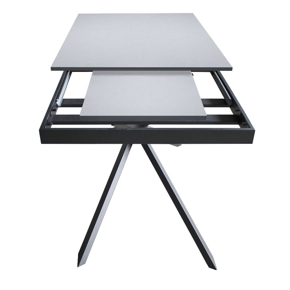 Itamoby Tavolo allungabile 90×120/180 cm Ganty Bianco Spatolato – bordo Antracite telaio Antracite Nuova