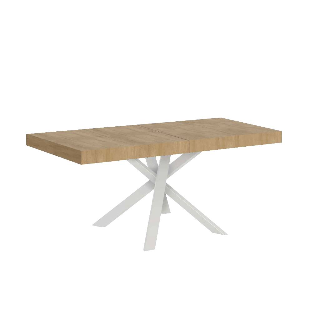 Itamoby Tavolo allungabile 90×90/194 cm Clerk Premium piano Quercia Natura – gambe Bianche