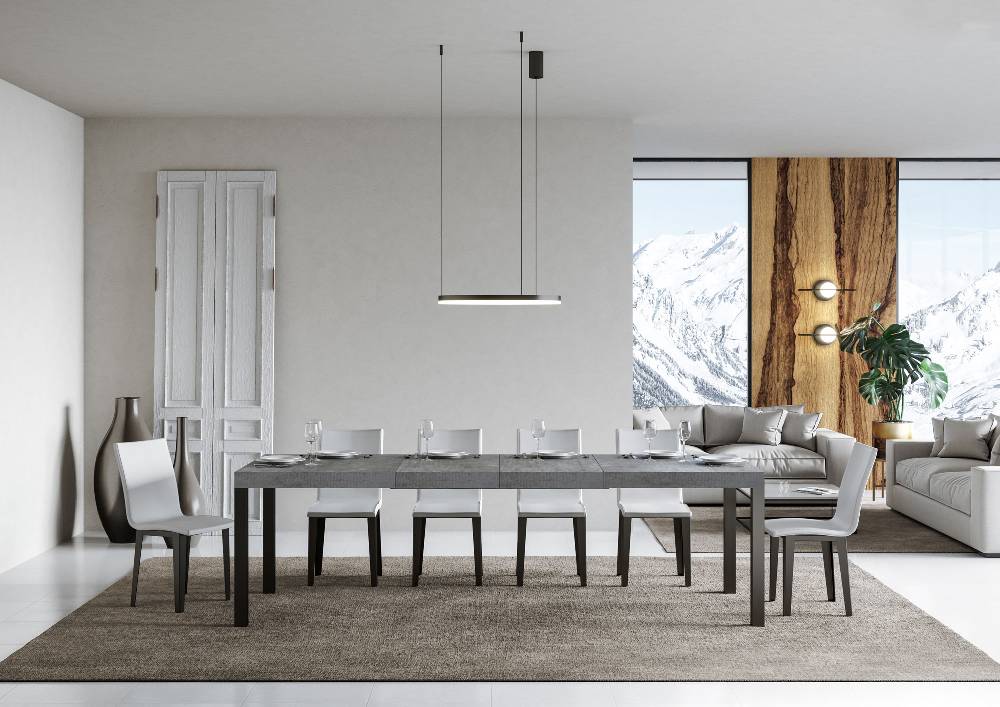 Itamoby Tavolo allungabile 90×180/284 cm Everyday Premium Cemento telaio Antracite Promozione