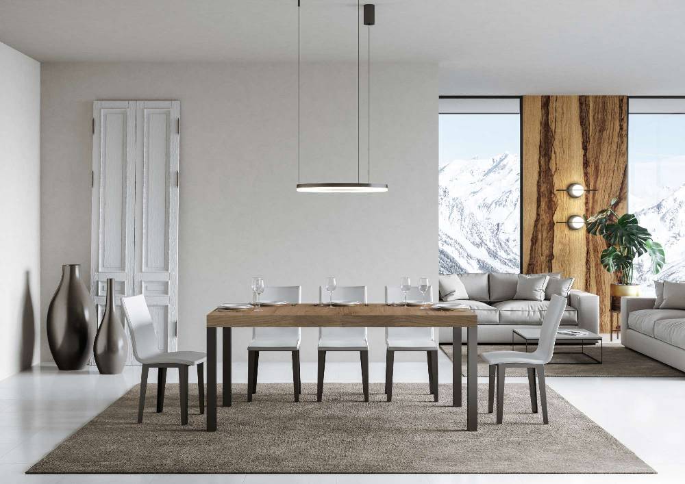 Itamoby Tavolo allungabile 90×180/284 cm Everyday Premium Quercia Natura telaio Antracite Spedizione Gratuita