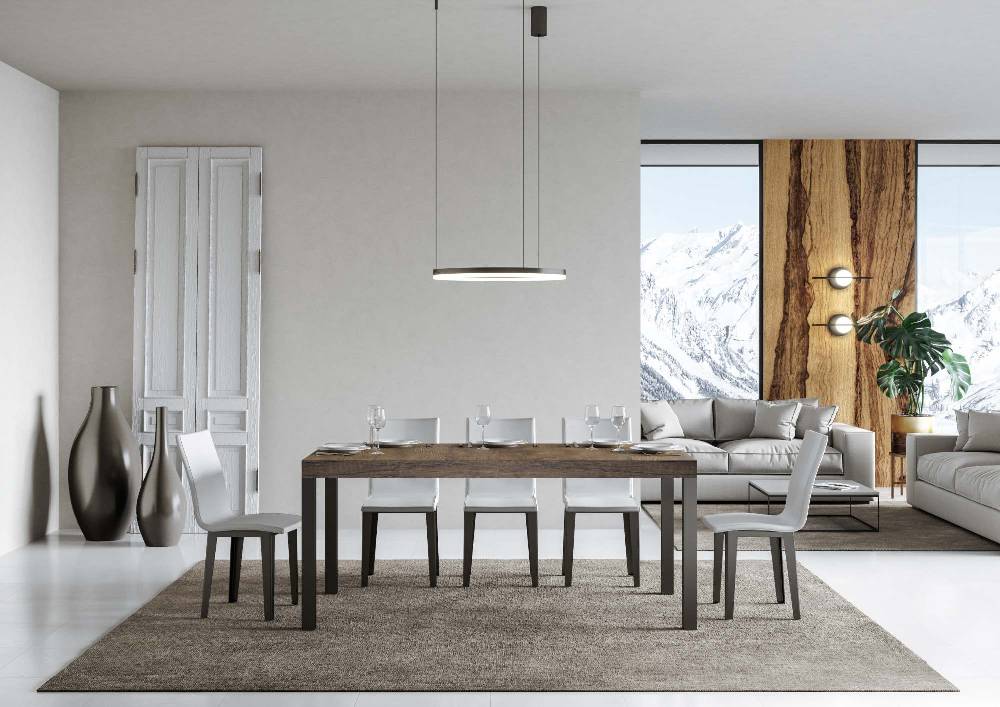 Itamoby Tavolo allungabile 90×160/264 cm Everyday Premium Noce telaio Antracite Soddisfazione Garantita
