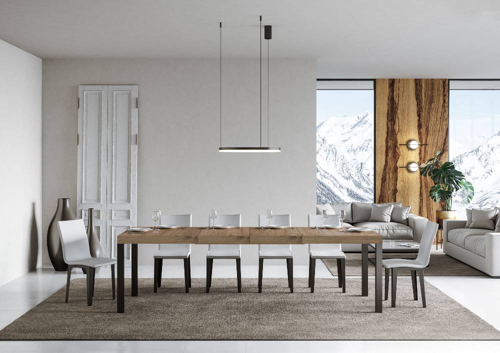 Itamoby Tavolo allungabile 90×160/264 cm Everyday Premium Quercia Natura telaio Antracite Negozi Online