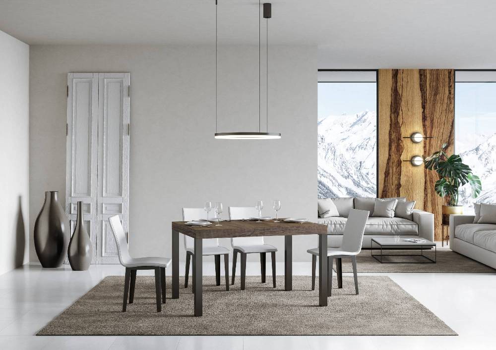 Itamoby Tavolo allungabile 90X140/244 cm Everyday Premium Noce telaio Antracite Consegna Veloce