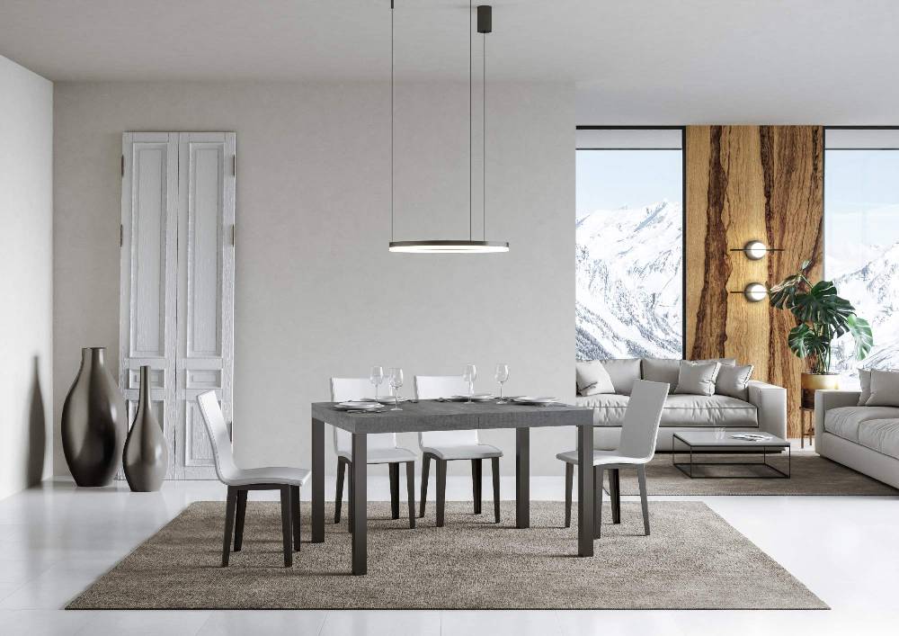 Itamoby Tavolo allungabile 90X120/224 cm Everyday Premium Cemento telaio Antracite Convenienza
