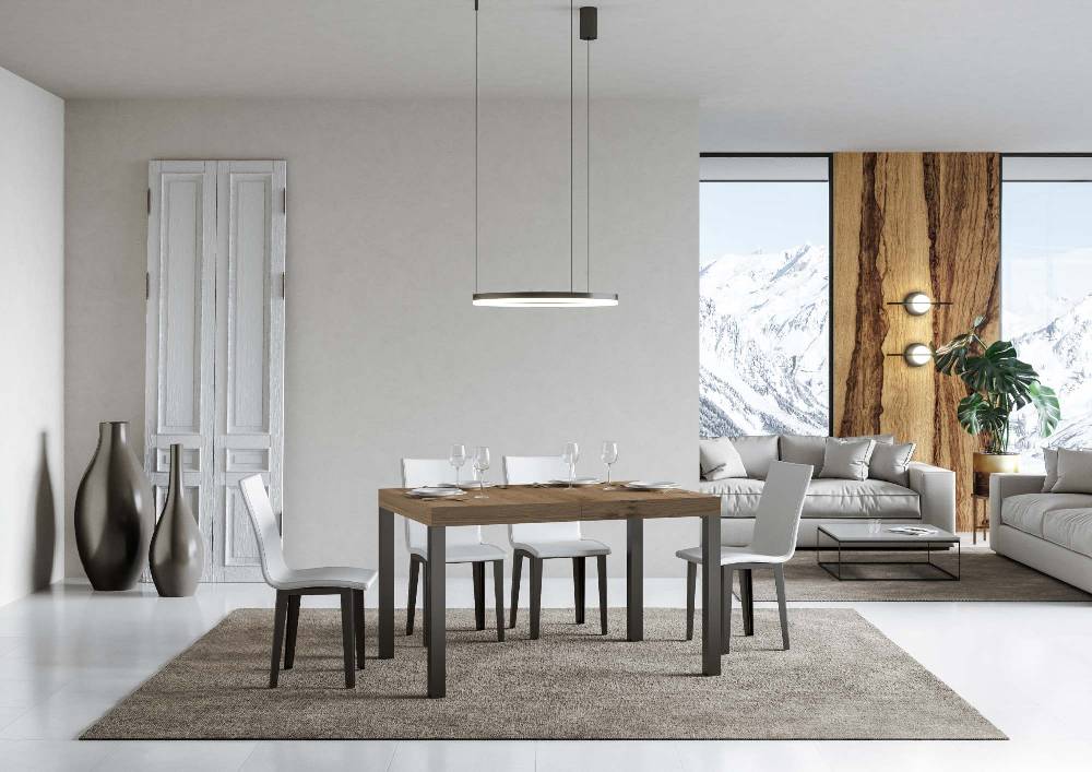 Itamoby Tavolo allungabile 90X120/224 cm Everyday Premium Quercia Natura telaio Antracite Novità