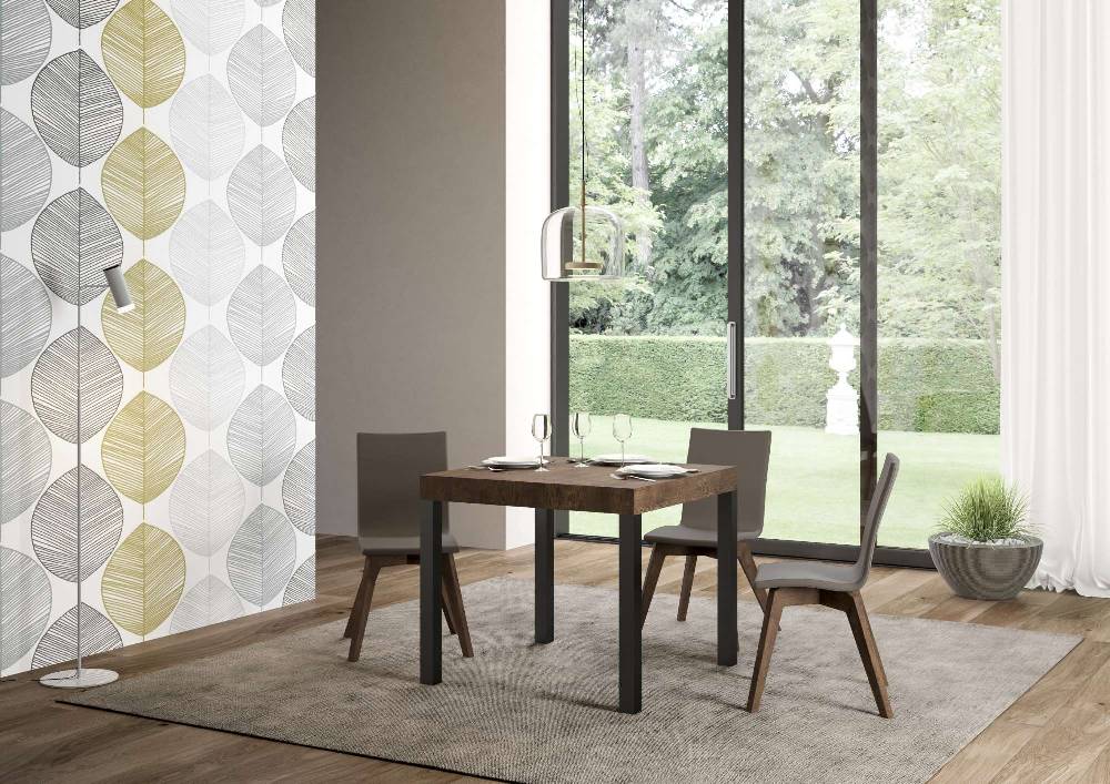 Itamoby Tavolo allungabile 90×90/246 cm Everyday Premium Noce telaio Antracite Sconto