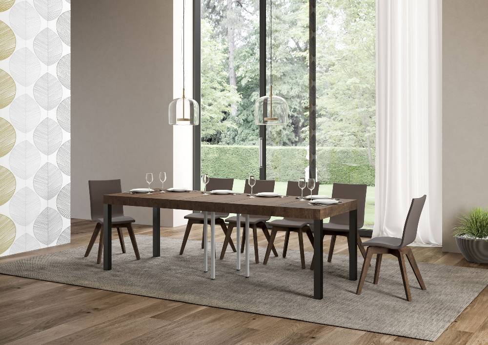 Itamoby Tavolo allungabile 90×90/246 cm Everyday Premium Noce telaio Antracite Sconto