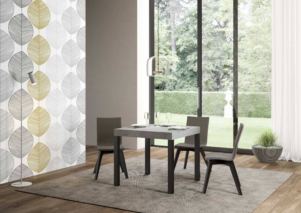 Itamoby Tavolo allungabile 90×90/246 cm Everyday Premium Cemento telaio Antracite In Saldo