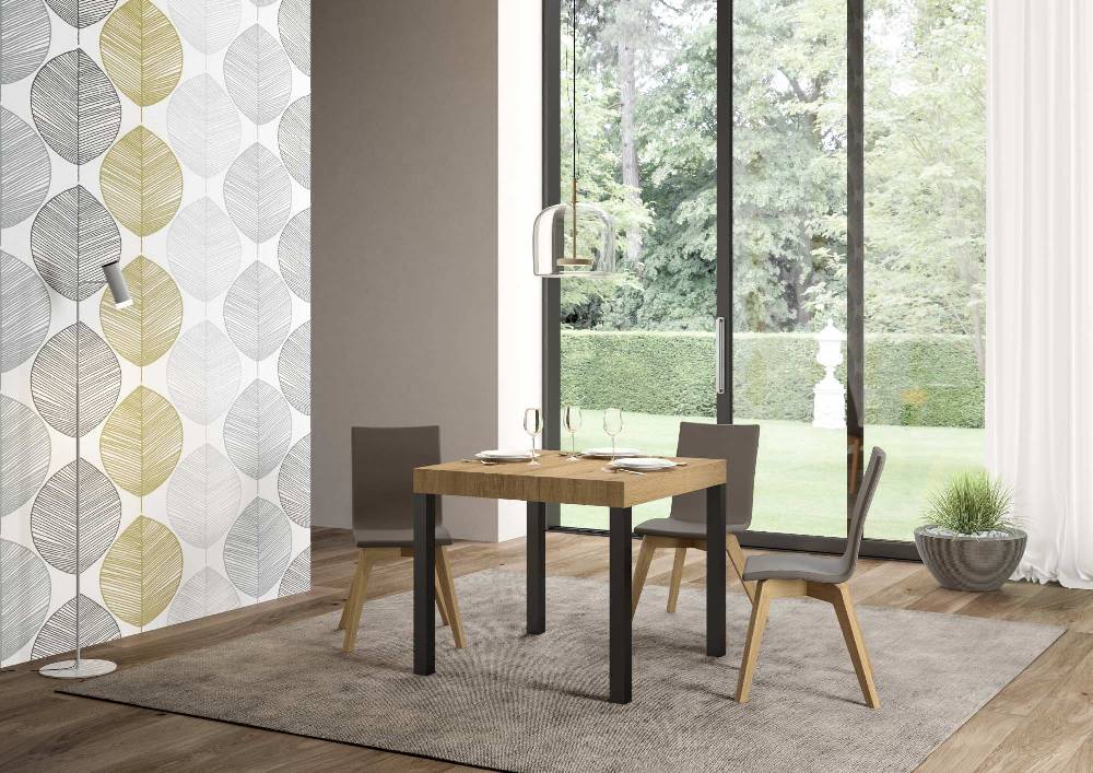 Itamoby Tavolo allungabile 90×90/246 cm Everyday Premium Quercia Natura telaio Antracite Economico