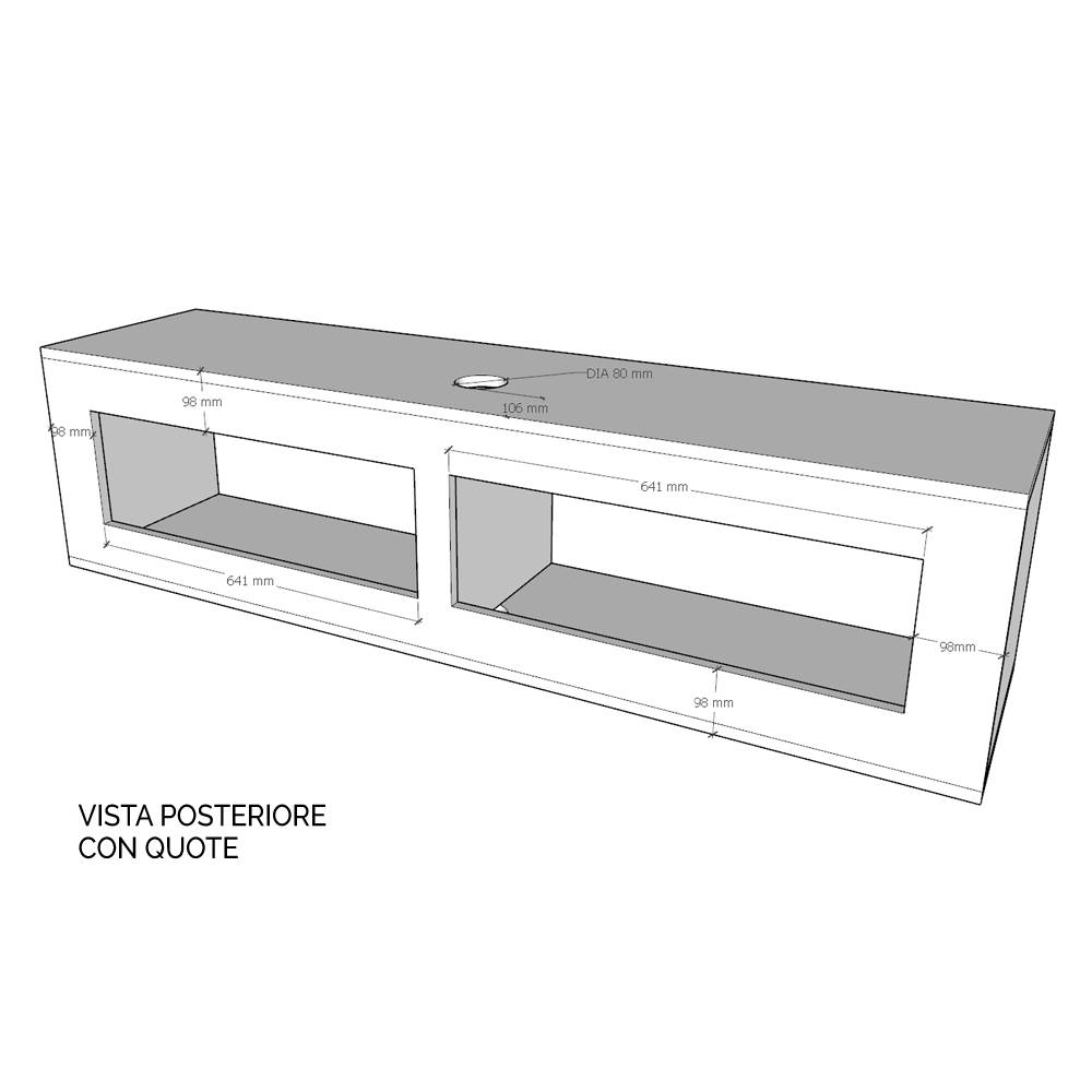 Itamoby Pensile TV Ribalta con passa cavi L.153,6 H.40 P.39,5 Bianco Frassino Qualità