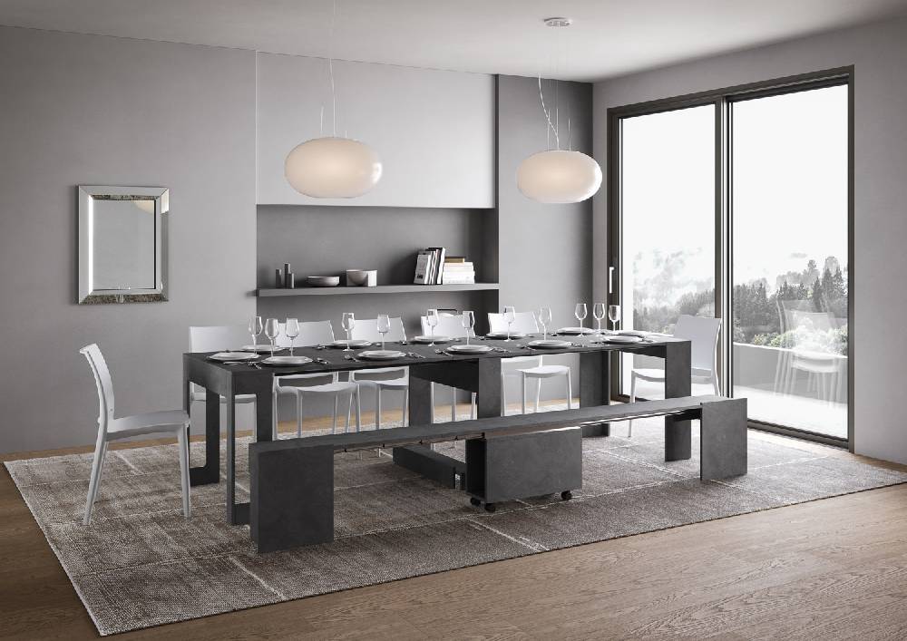 Itamoby Consolle allungabile Evolve con Panca inferiore Antracite Vendite Flash