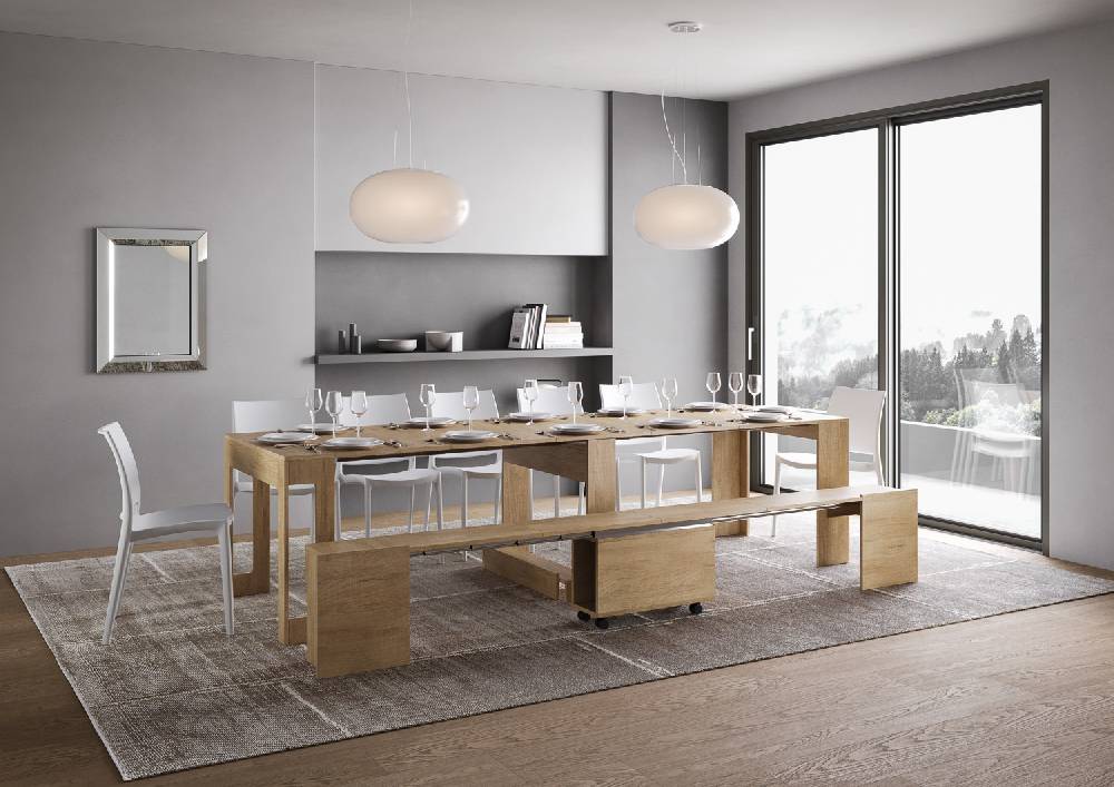 Itamoby Consolle allungabile Evolve con Panca inferiore Quercia Natura Negozio