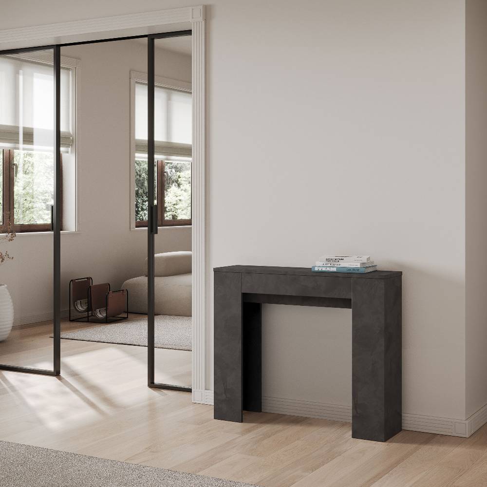 Itamoby Consolle allungabile 90×25/181 cm Slick Antracite Nuovo