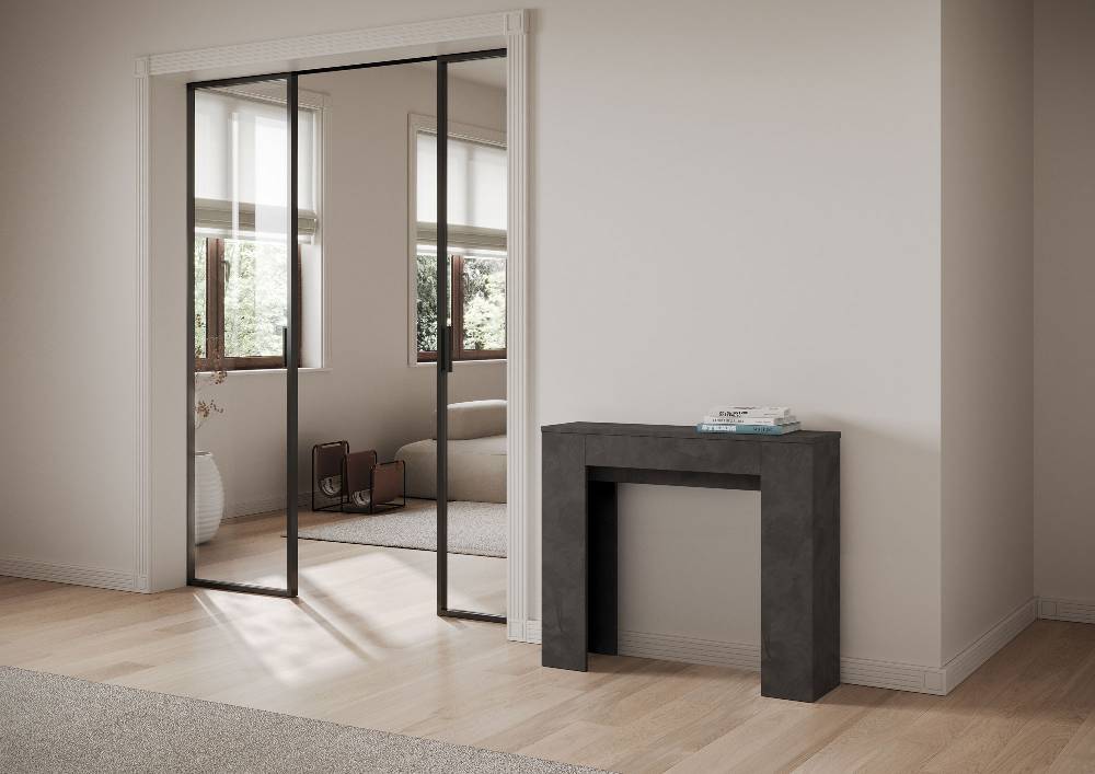 Itamoby Consolle allungabile 90×25/181 cm Slick Antracite Nuovo