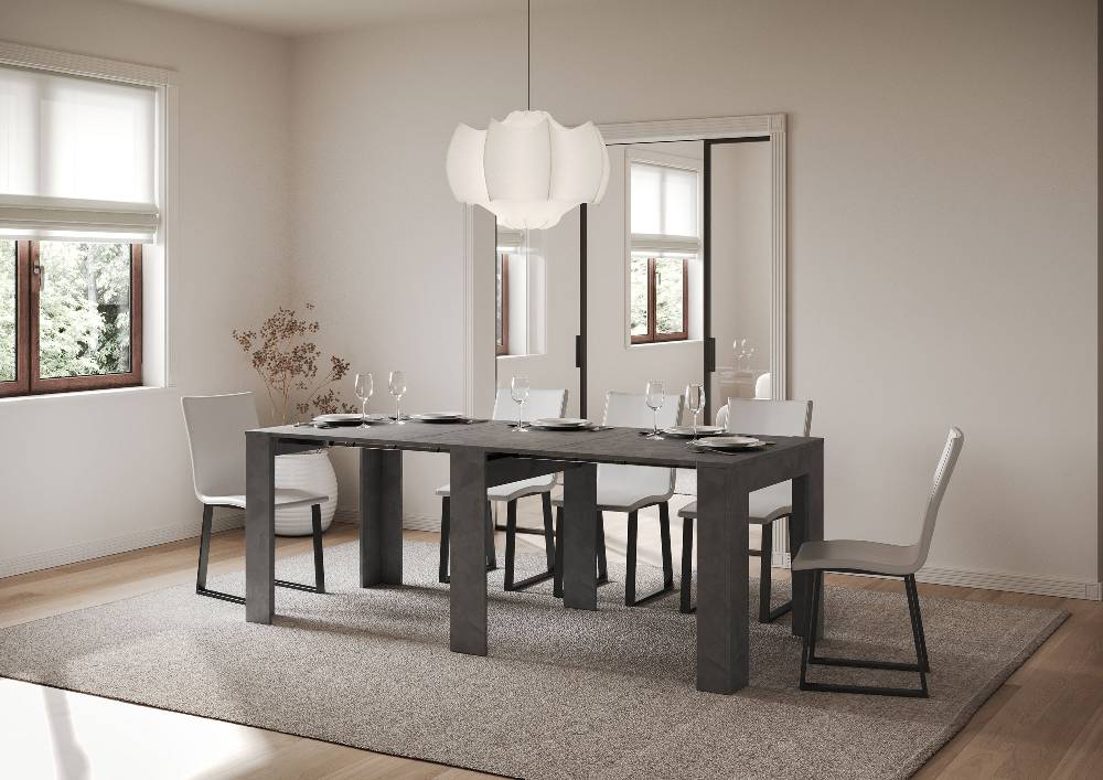 Itamoby Consolle allungabile 90×25/181 cm Slick Antracite Nuovo