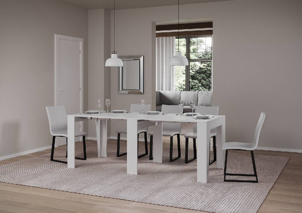 Itamoby Consolle allungabile 90×25/211 cm Anea Bianco Frassino Qualità Garantita