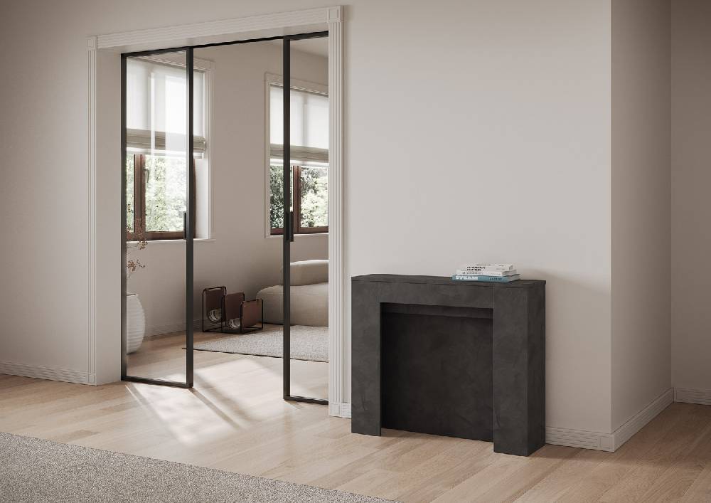 Itamoby Consolle allungabile 90×25/211 cm Kiba Antracite Negozi Online