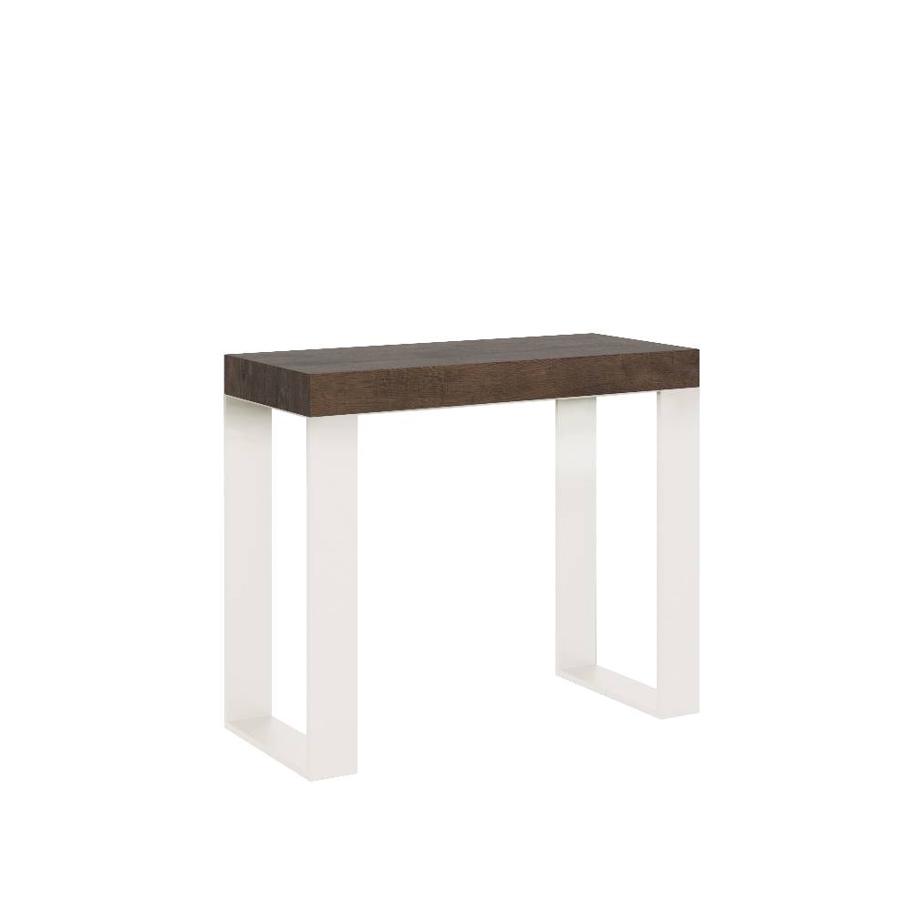 Itamoby Consolle allungabile 90×40/300 cm Tecno Noce telaio Bianco