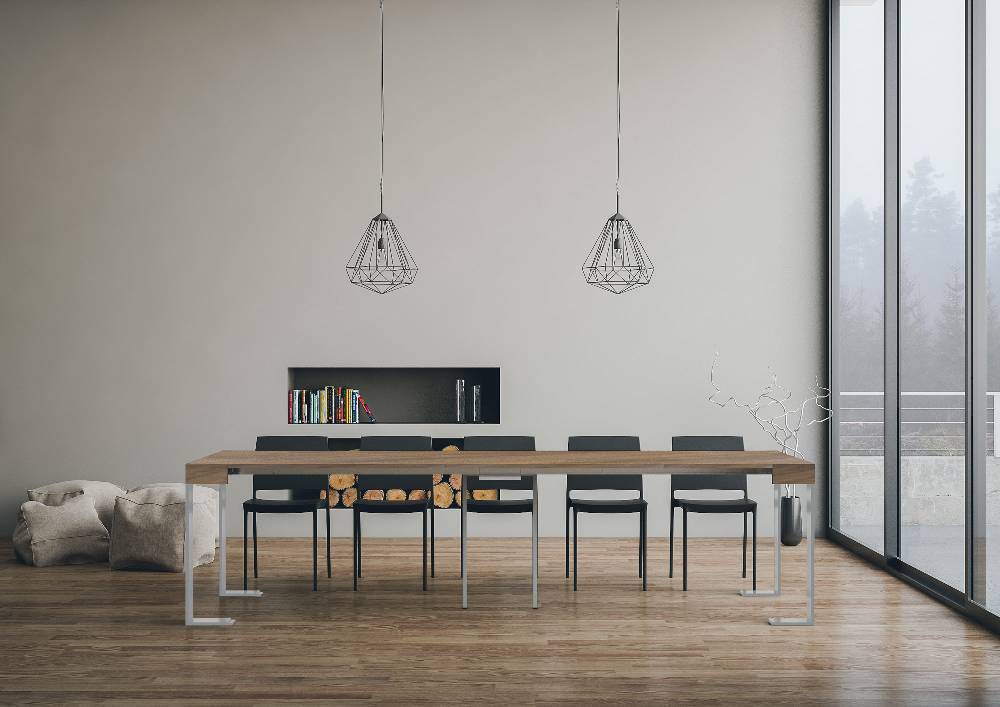 Itamoby Consolle allungabile 90×40/300 cm Tecno Noce telaio Bianco Fino Al -60%