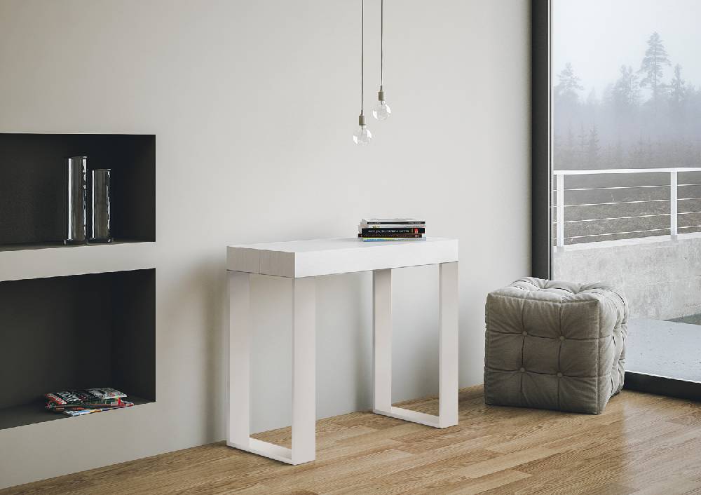 Itamoby Consolle allungabile 90×40/300 cm Tecno Bianco Frassino telaio Bianco Affare Del Giorno