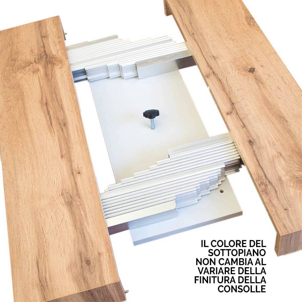 Itamoby Consolle allungabile 90×40/196 cm Tecno Small Bianco Frassino telaio Bianco Novità
