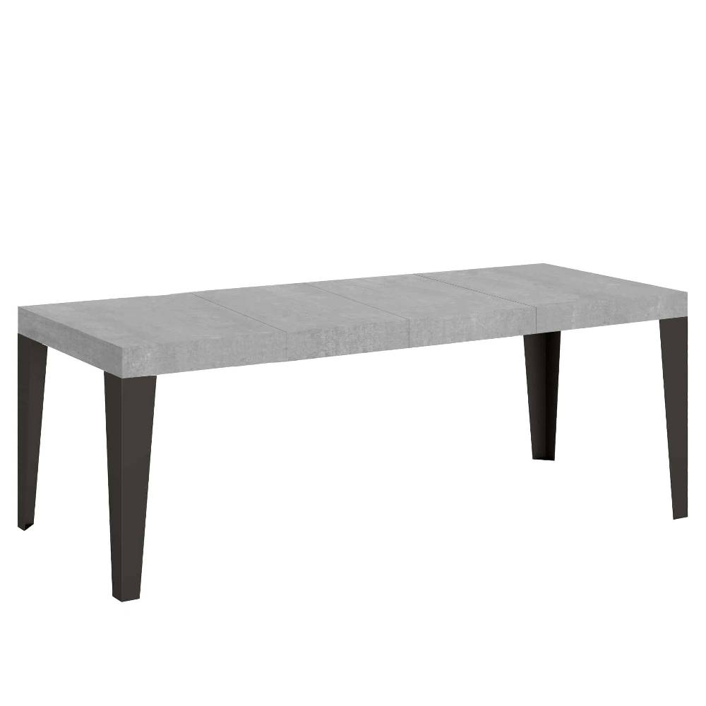 Itamoby Tavolo allungabile 90×160/264 cm Flame Premium Cemento telaio Antracite
