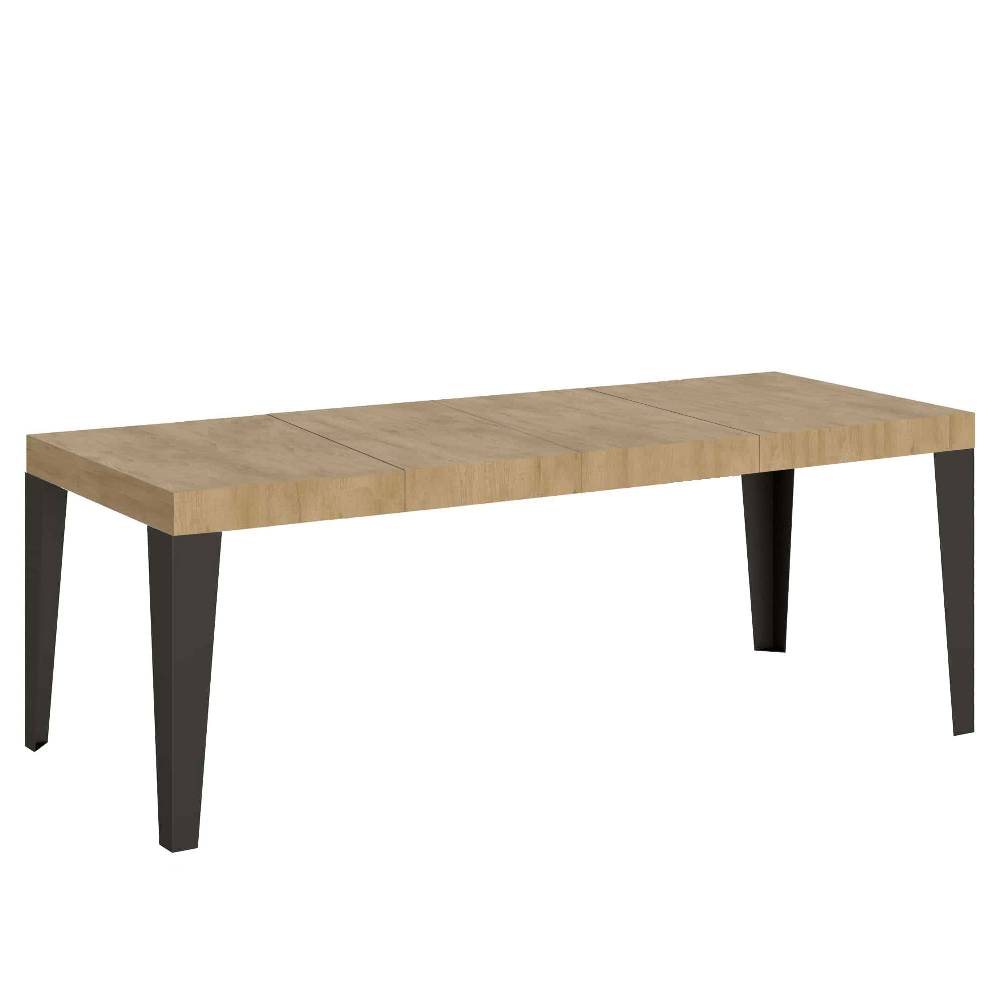 Itamoby Tavolo allungabile 90×160/264 cm Flame Premium Quercia Natura telaio Antracite