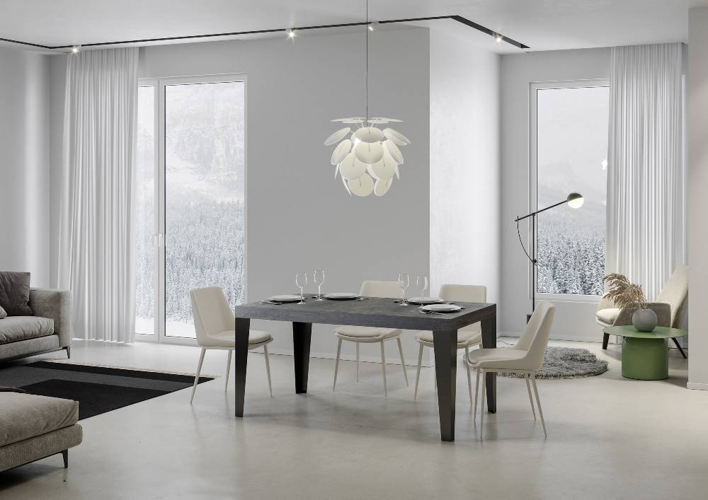 Itamoby Tavolo allungabile 90X140/244 cm Flame Premium Cemento telaio Antracite Hotsell