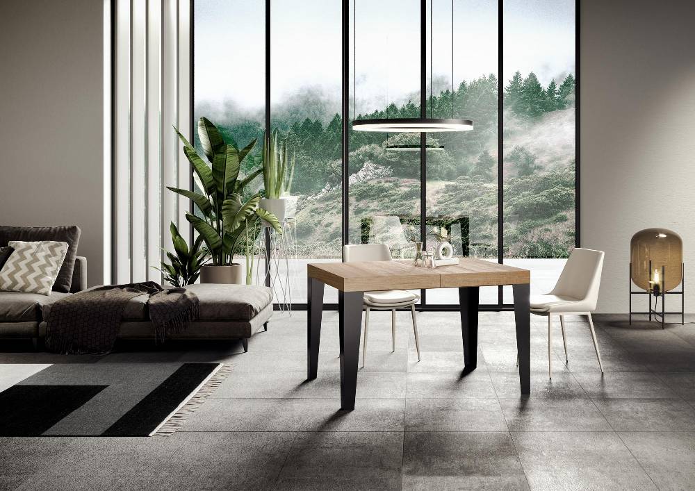 Itamoby Tavolo allungabile 90X140/244 cm Flame Premium Quercia Natura telaio Antracite Vendita Calda