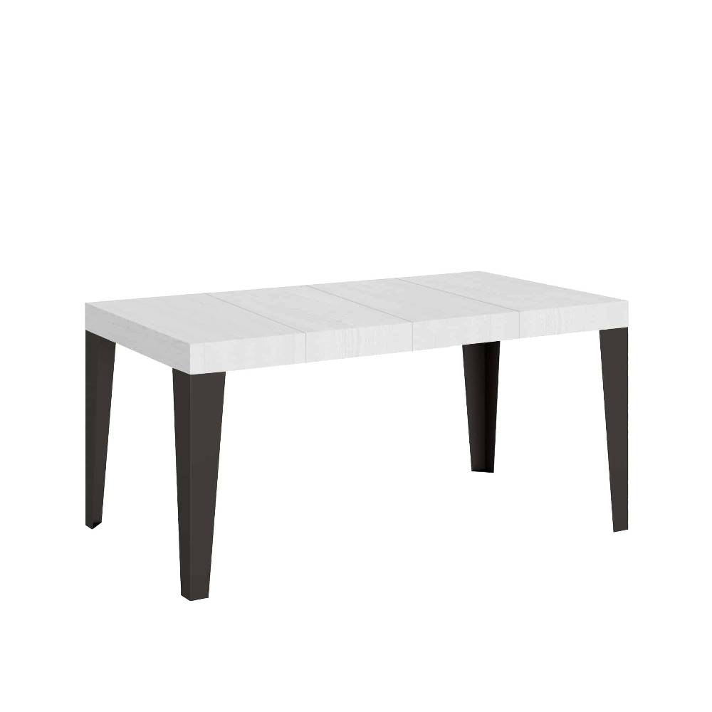 Itamoby Tavolo allungabile 90X140/244 cm Flame Premium Bianco Frassino telaio Antracite