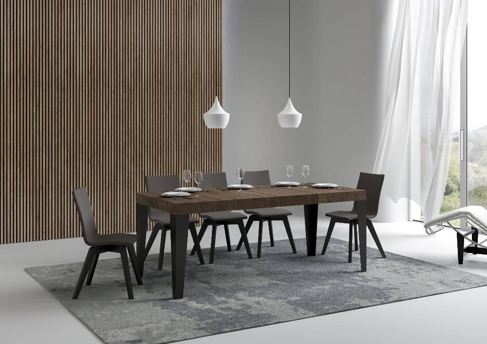 Itamoby Tavolo allungabile 90×130/234 cm Flame Premium Noce telaio Antracite Saldi Di Fabbrica