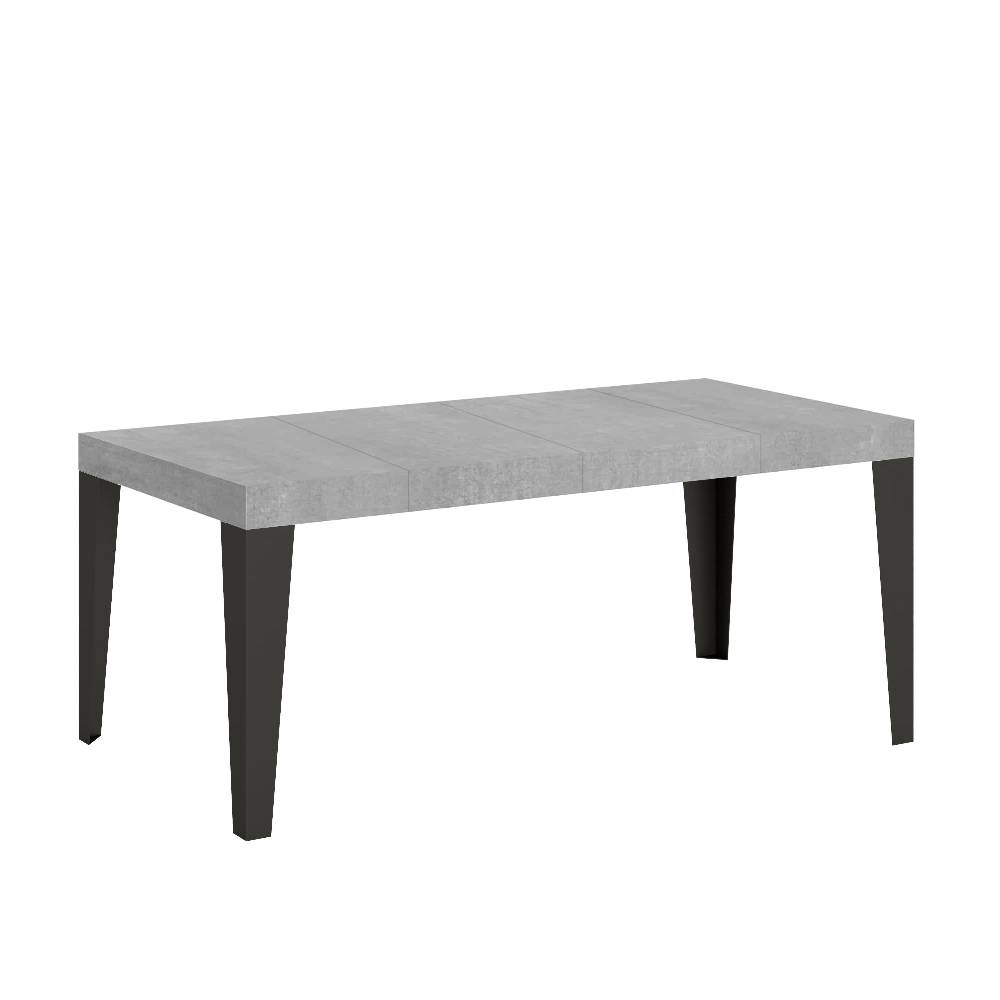 Itamoby Tavolo allungabile 90×90/246 cm Flame Premium Cemento telaio Antracite