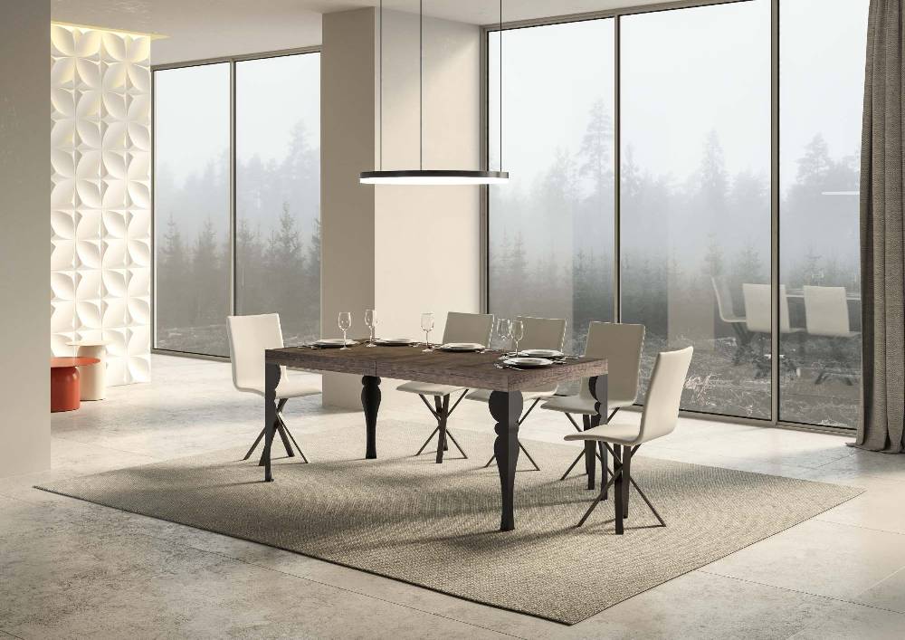 Itamoby Tavolo allungabile 90×160/264 cm Paxon Premium Noce telaio Antracite Spedizione Gratuita