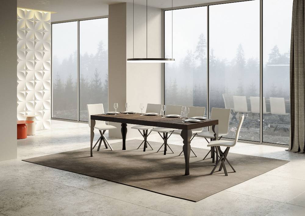 Itamoby Tavolo allungabile 90×160/264 cm Paxon Premium Noce telaio Antracite Spedizione Gratuita