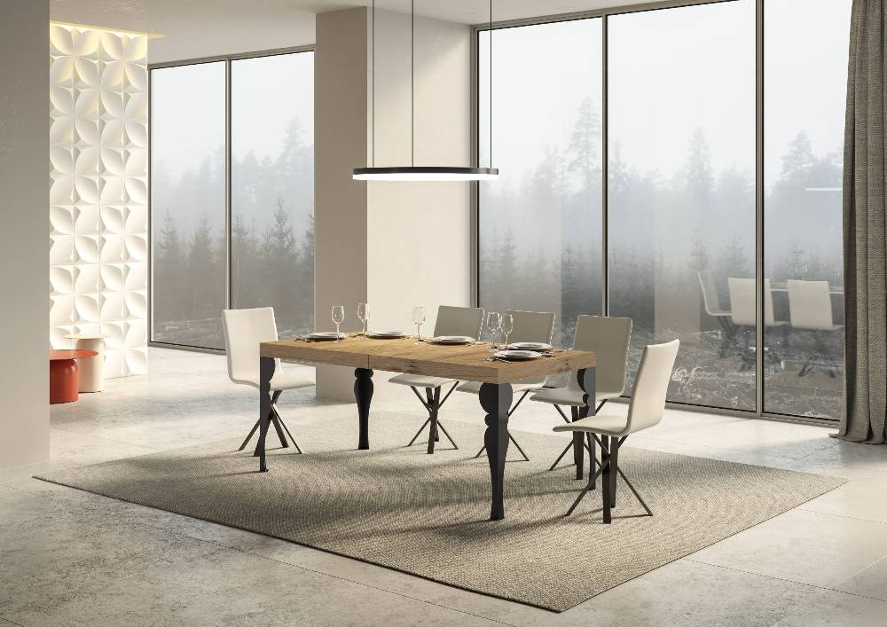 Itamoby Tavolo allungabile 90×160/264 cm Paxon Premium Quercia Natura telaio Antracite Soddisfazione Garantita