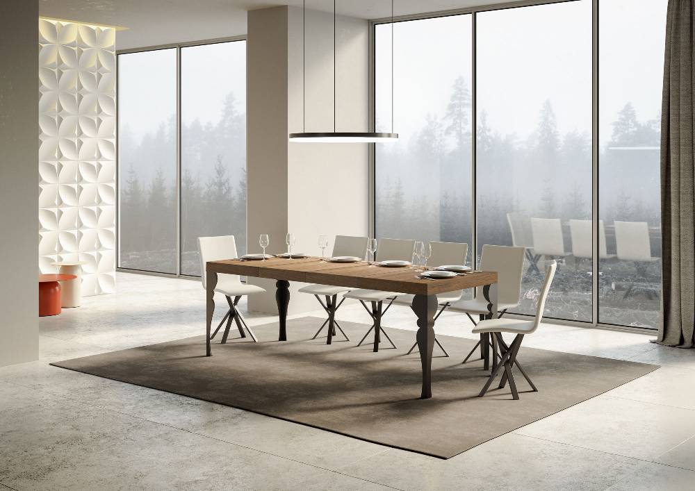 Itamoby Tavolo allungabile 90×160/264 cm Paxon Premium Quercia Natura telaio Antracite Soddisfazione Garantita