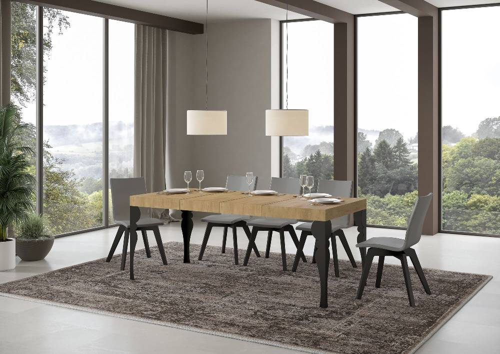 Itamoby Tavolo allungabile 90X140/244 cm Paxon Premium Quercia Natura telaio Antracite Consegna Veloce