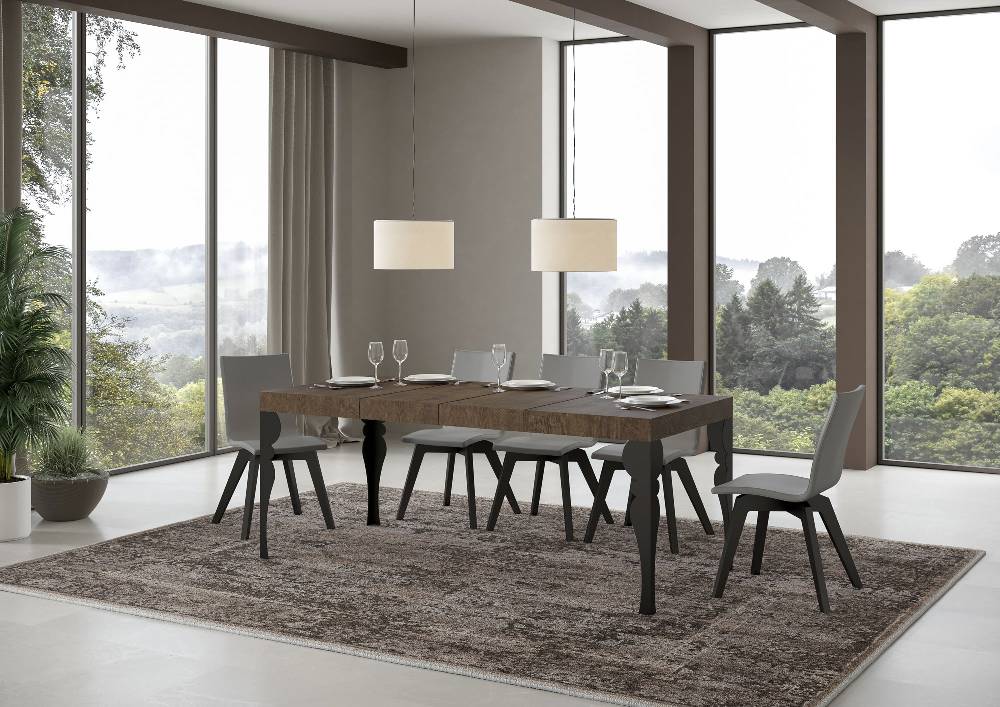 Itamoby Tavolo allungabile 90X120/224 cm Paxon Premium Noce telaio Antracite Sottocosto
