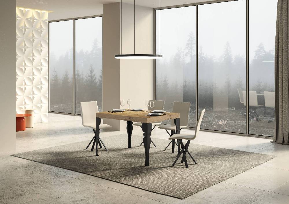 Itamoby Tavolo allungabile 90X120/224 cm Paxon Premium Quercia Natura telaio Antracite Novità