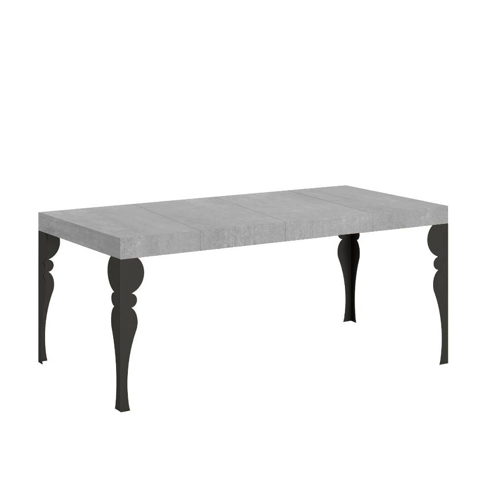 Itamoby Tavolo allungabile 90×90/246 cm Paxon Premium Cemento telaio Antracite