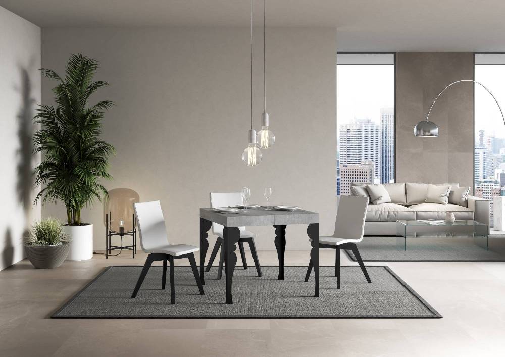 Itamoby Tavolo allungabile 90×90/246 cm Paxon Premium Cemento telaio Antracite Offerta
