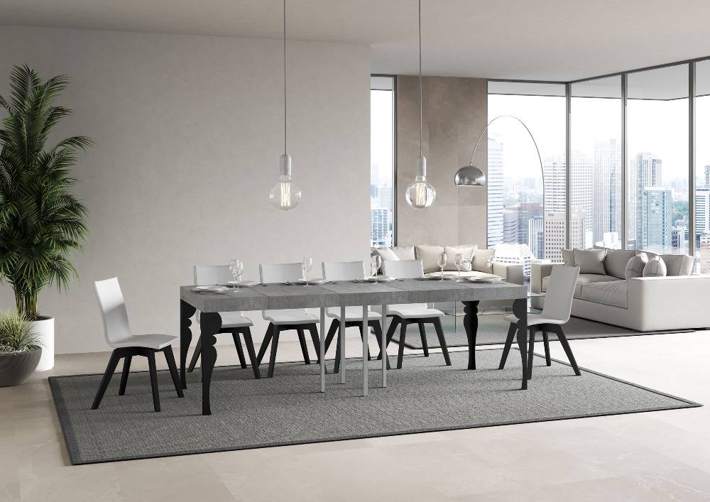 Itamoby Tavolo allungabile 90×90/246 cm Paxon Premium Cemento telaio Antracite Offerta