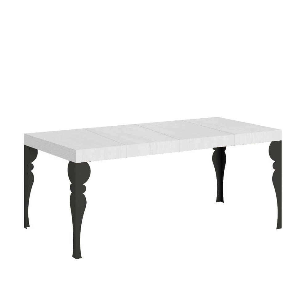 Itamoby Tavolo allungabile 90×90/246 cm Paxon Premium Bianco Frassino telaio Antracite