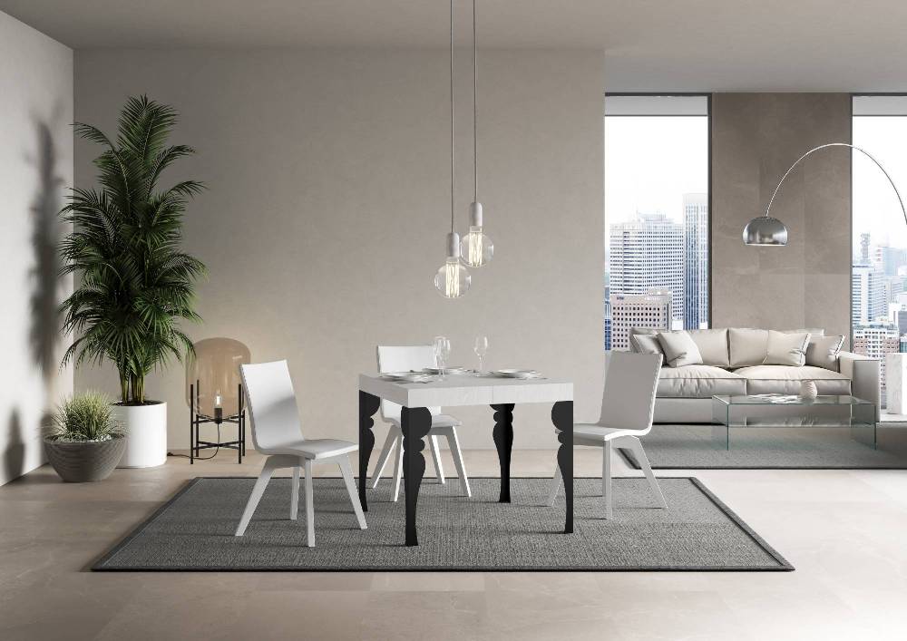 Itamoby Tavolo allungabile 90×90/246 cm Paxon Premium Bianco Frassino telaio Antracite Online