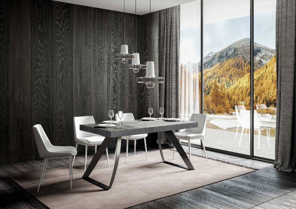 Itamoby Tavolo allungabile 90×180/284 cm Proxy Premium Cemento telaio Antracite In Vendita